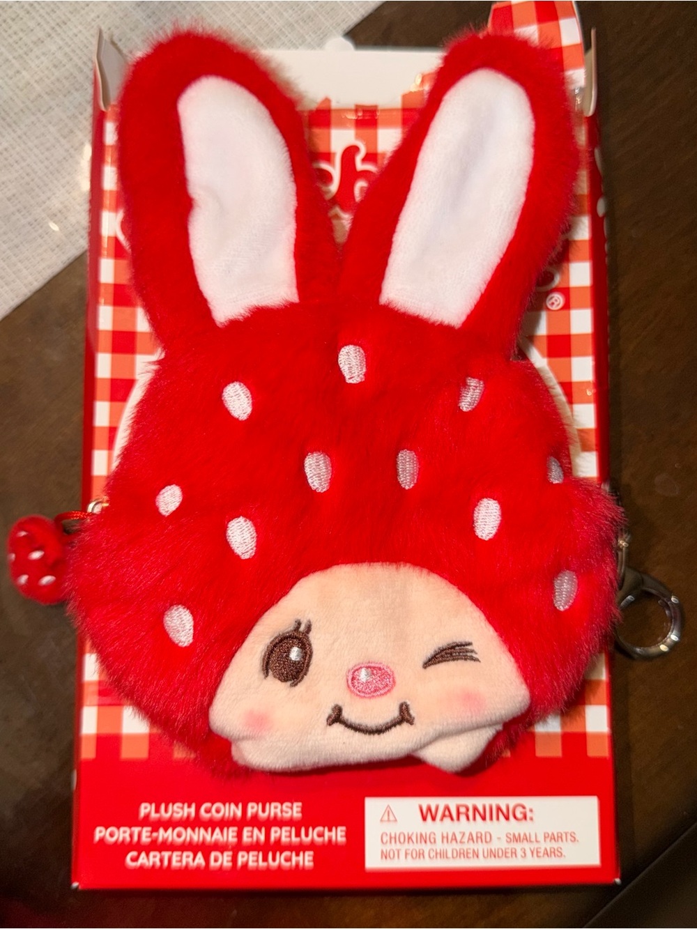 Monchhichi Coin Purse - Red Strawberry